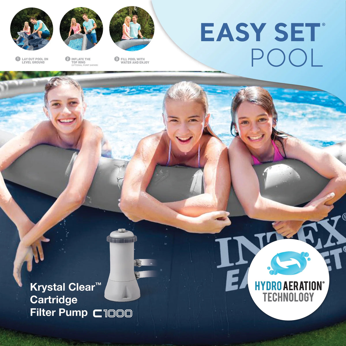 15' x 42 Inflatable Above Ground Swimming Pool Set H545192