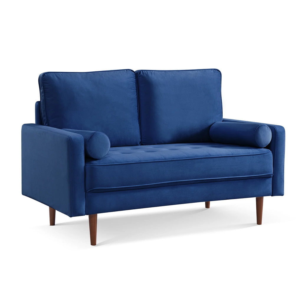 Blue Velvet Tufted Sofa Couch Q80741