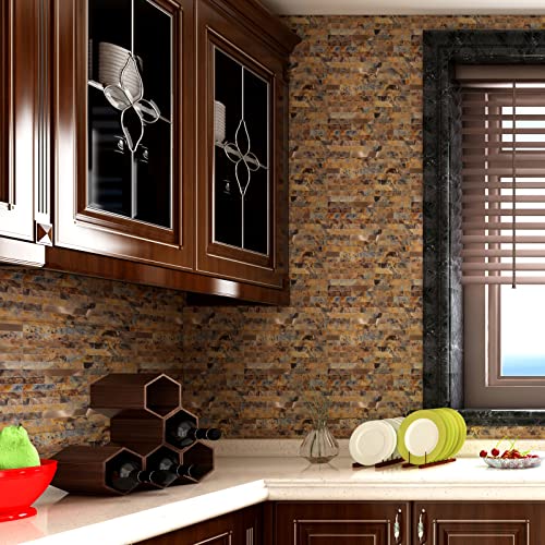 20 Sheets Peel and Stick Stone Metal Tile Backsplash (12'' X 12'') J8992