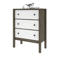 Walnut Grey White 3-Drawer Dresser N589930
