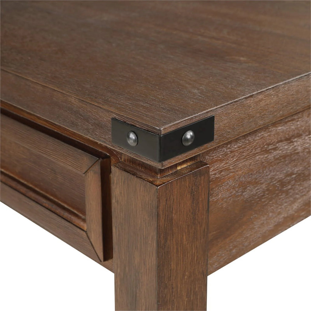 Brushed Walnut Engineered Wood Sit-to-Stand L-Desk K152741