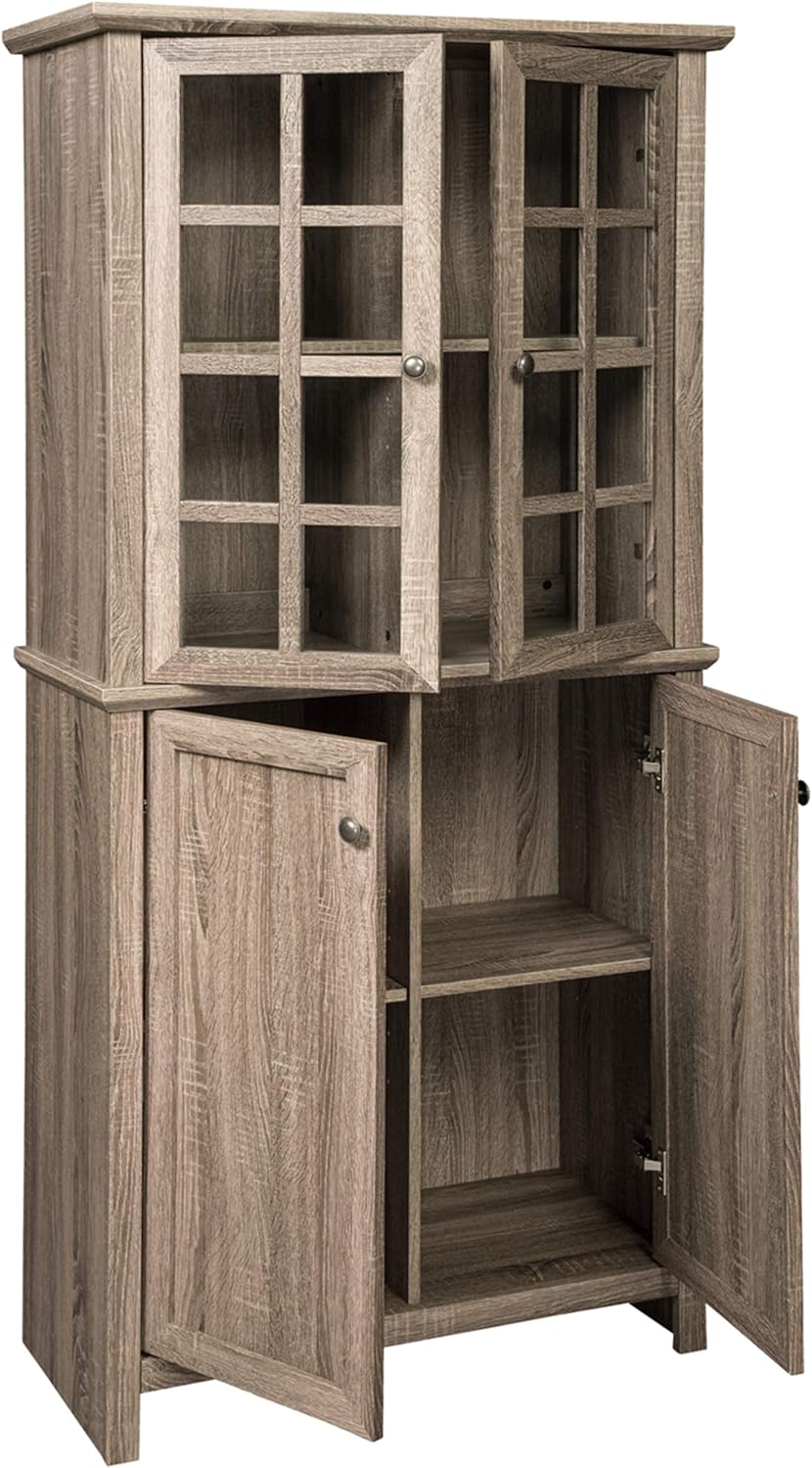 Rustic Farmhouse Accent Cabinet with Adjustable Shelves, Gray C447263