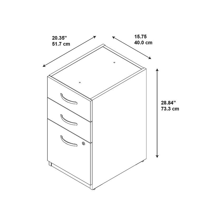 3 Drawer Pedestal in Mocha Cherry Q724365