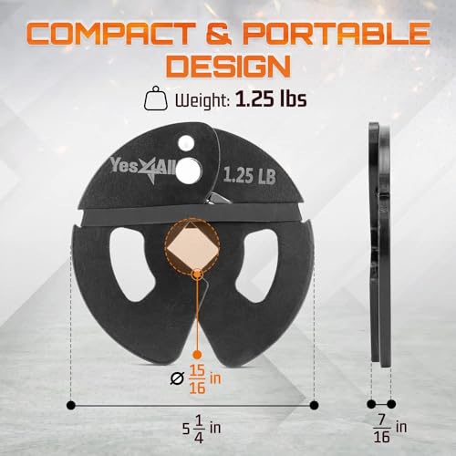 Fractional Weight Plates Set, Steel and Rubber, 1.25LB, 2.5LB, 5LB Q45702