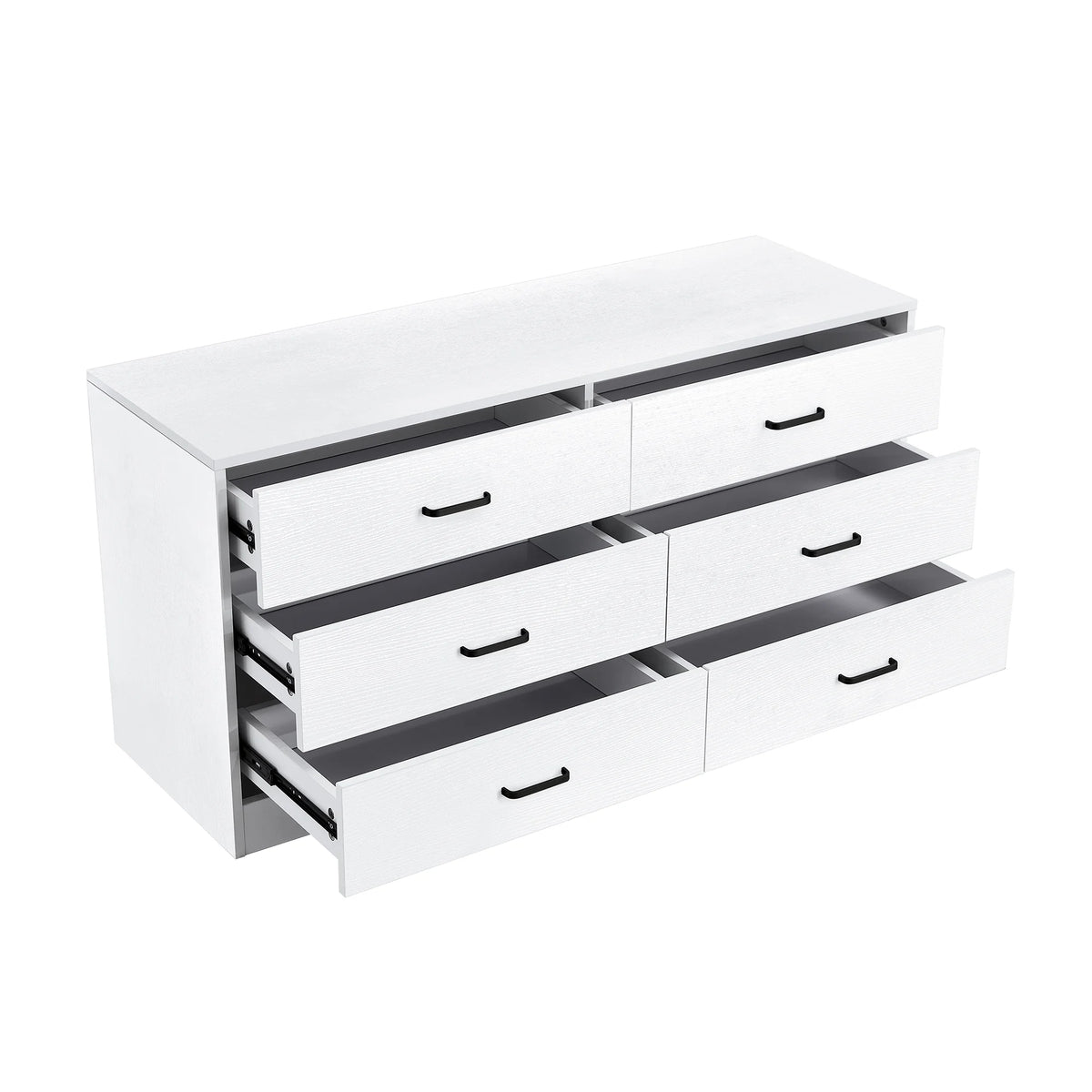White 6 Drawer Wood Dresser Y5035