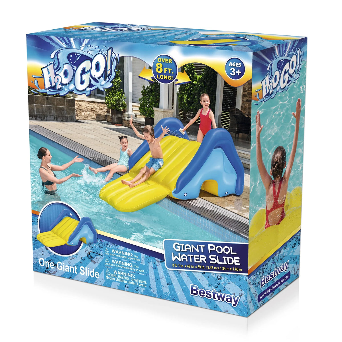 Giant Inflatable Pool Water Slide with Built-In Sprinkler D4985