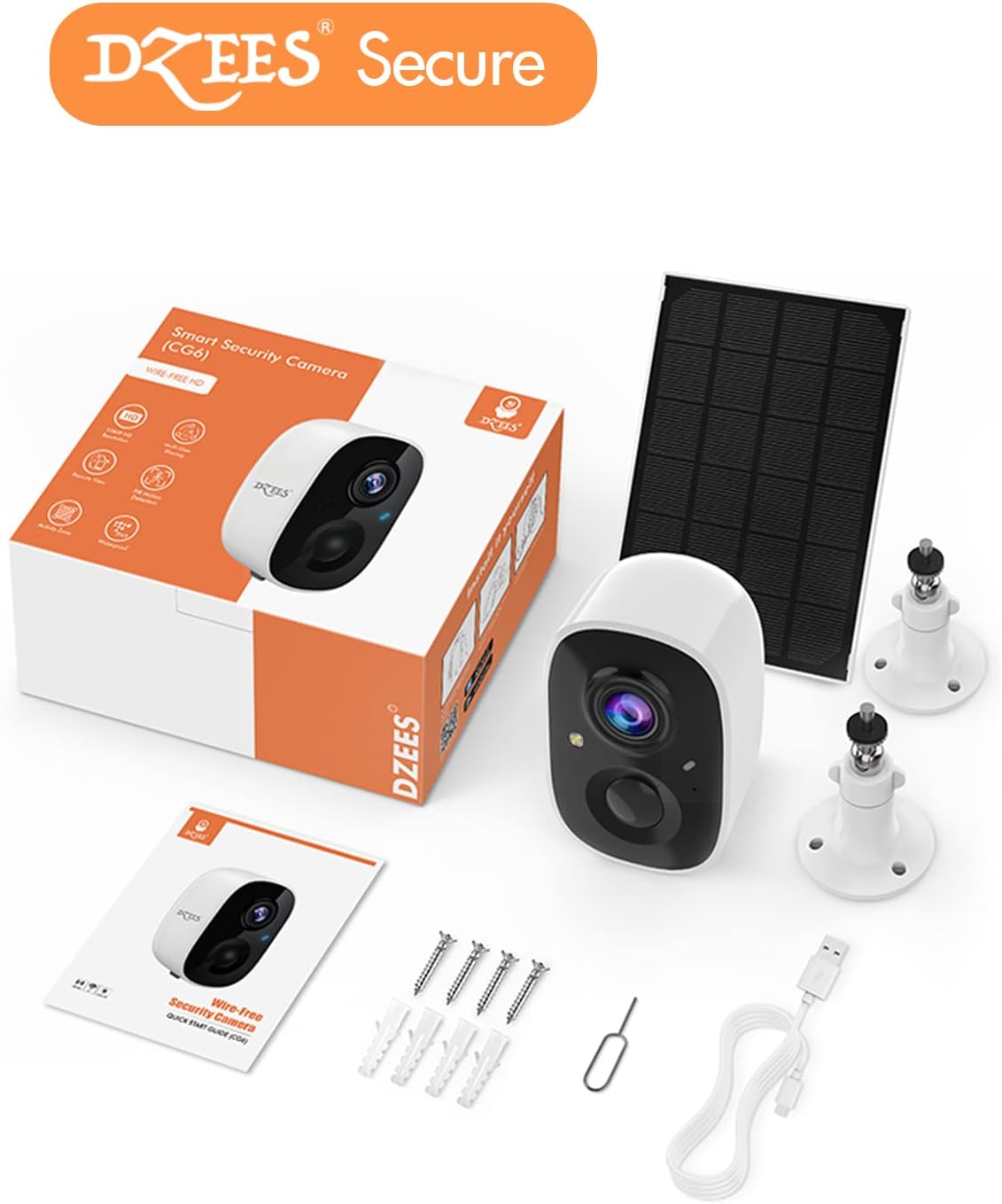 Solar Powered Security Camera Wireless Outdoor WiFi 1080P Color Night Vision with Solar Panel P660