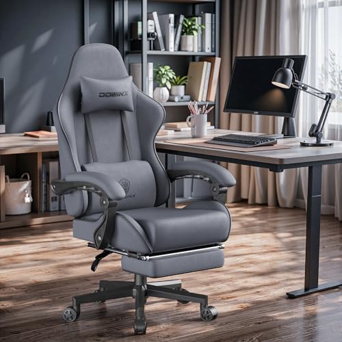 Black Green Fabric Gaming Chair with Footrest F788