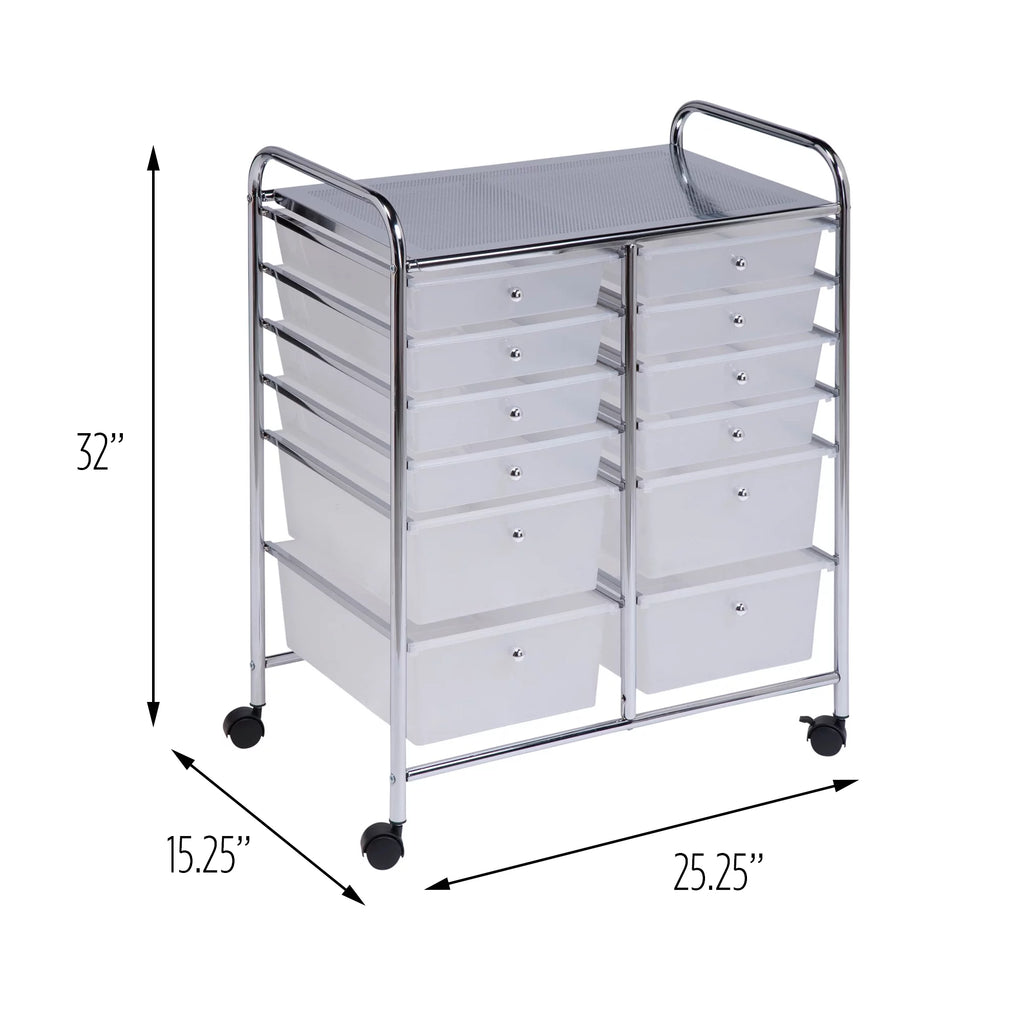Plastic 12-Drawer Rolling Craft Cart R222