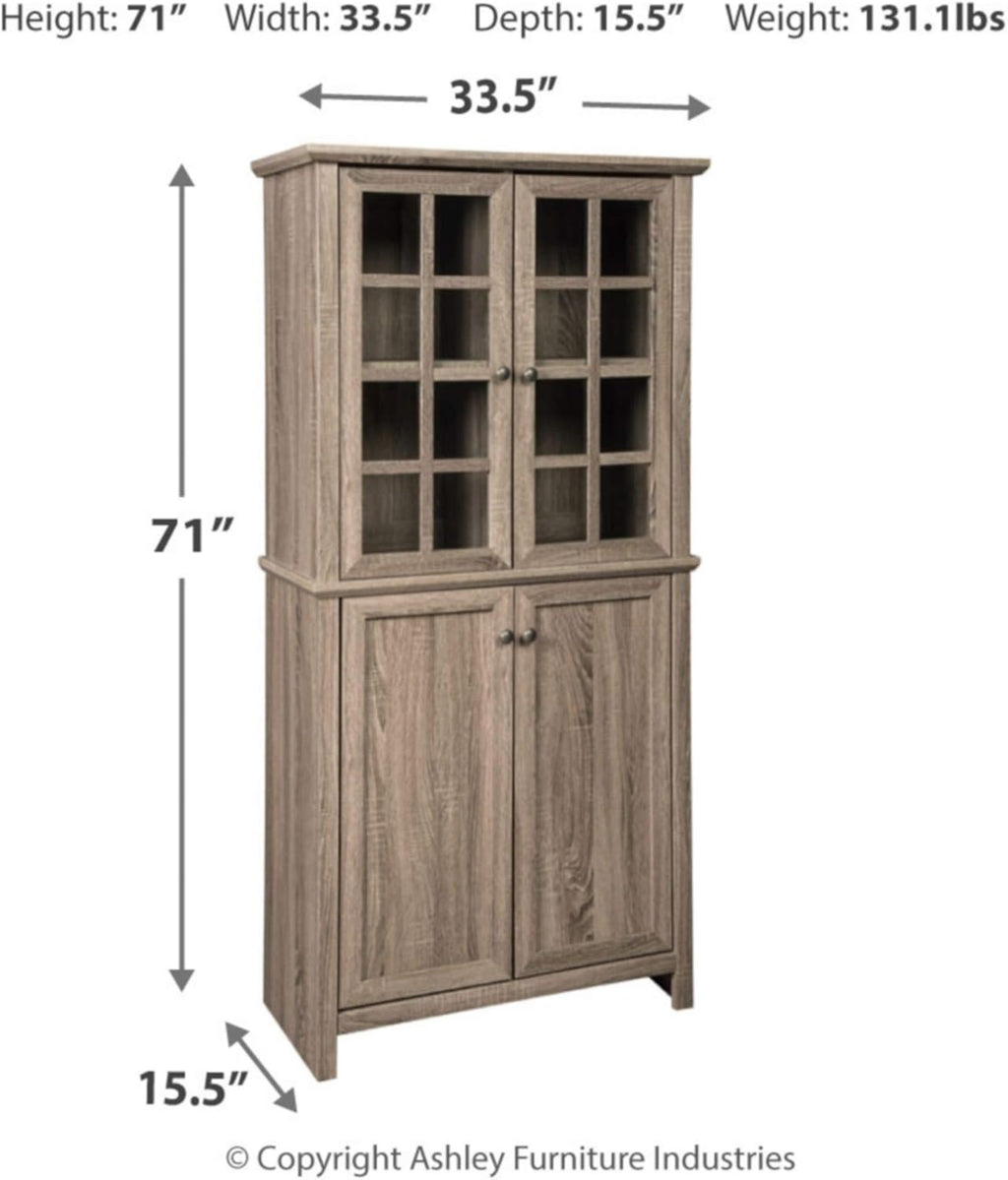 Rustic Farmhouse Accent Cabinet with Adjustable Shelves, Gray C447263