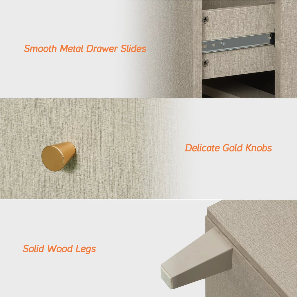 Beige 6 Drawer Wood Dresser K30660