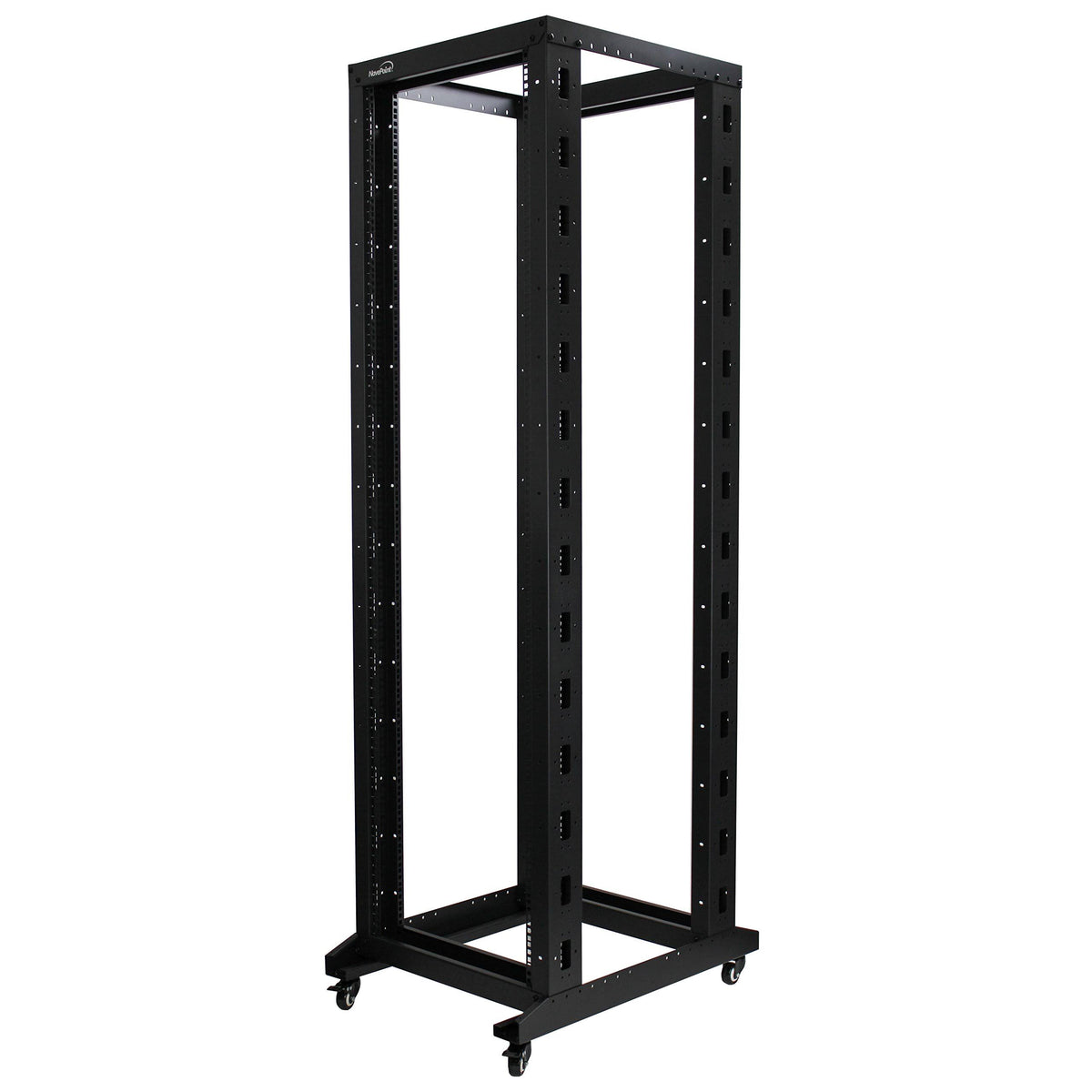 42U 4-Post Open Frame Server Network Rack with Casters Black M433