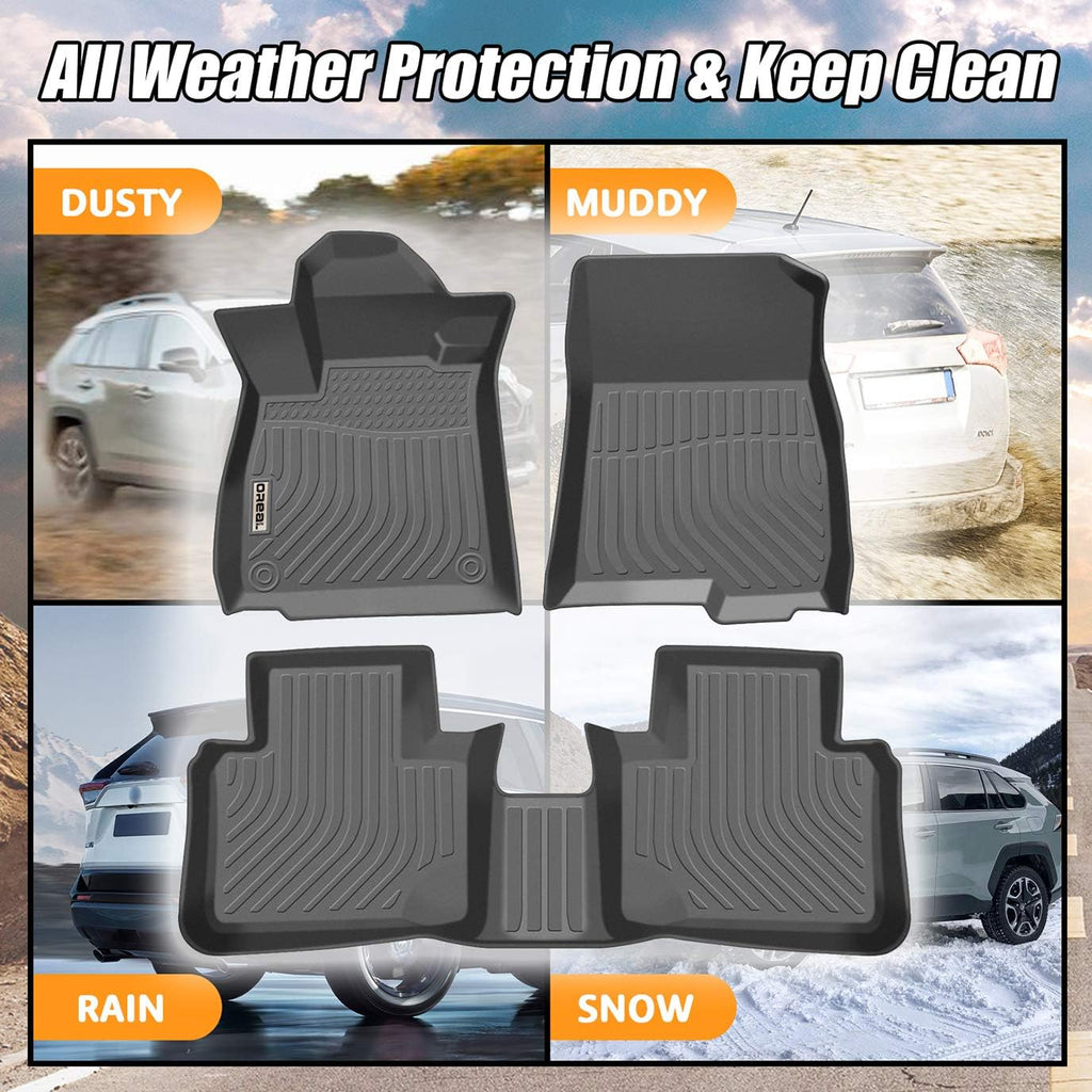Black TPO Floor Mats Liners Front and Rear A8497