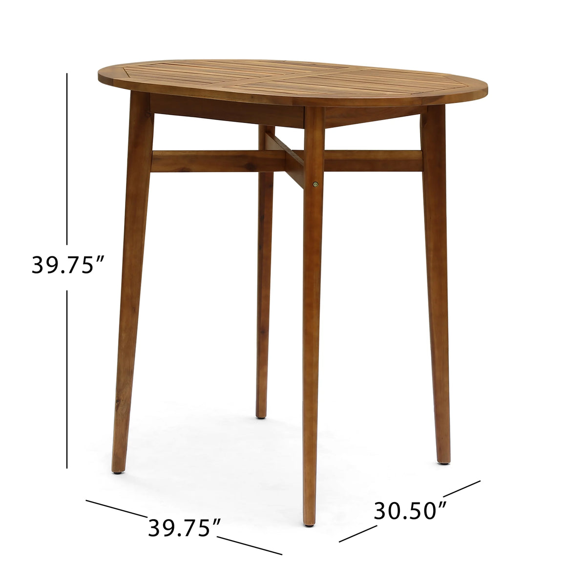 39" Acacia Wood Bar Height Patio Table D34058