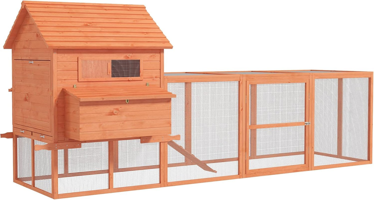 Large Wooden Chicken Coop with Run G93390