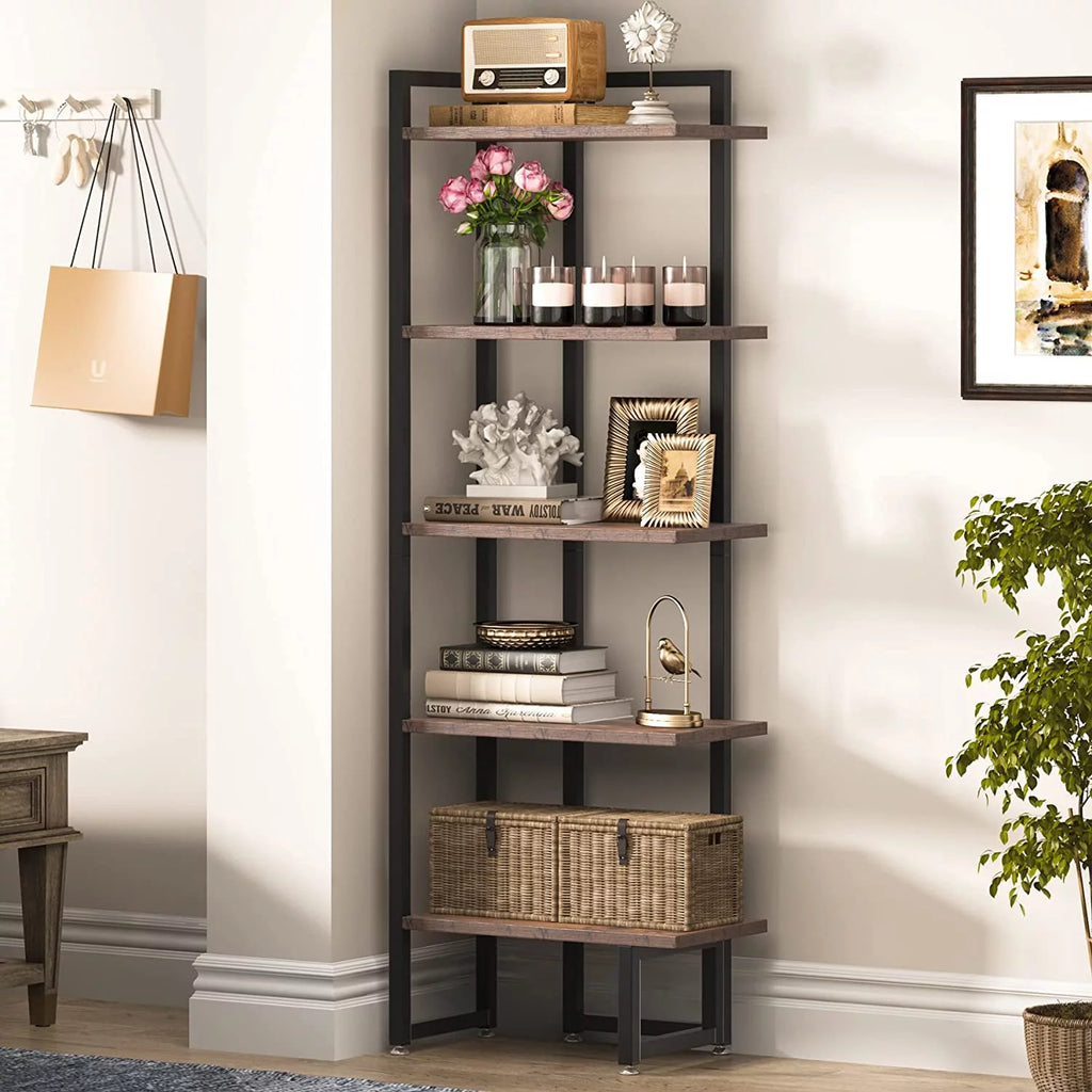 5 Tier Wood Corner Bookshelf A772