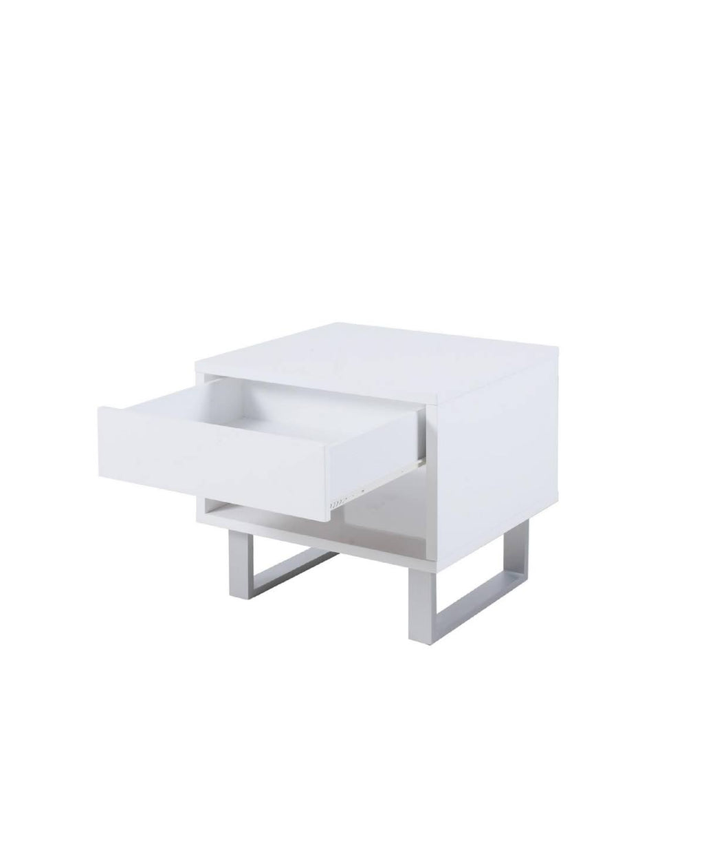 White 1-Drawer Rectangular End Table X1838