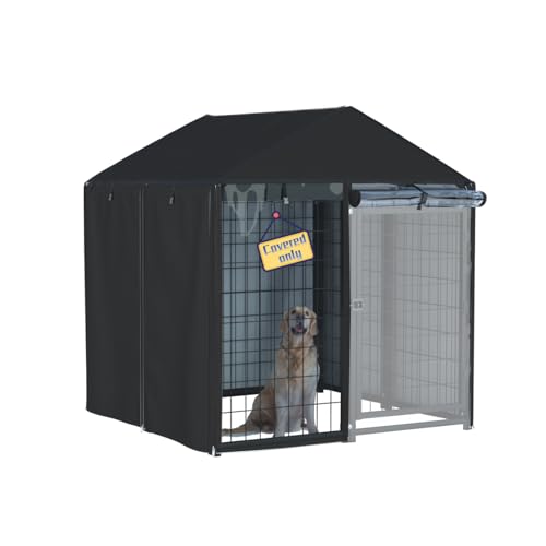 600d Heavy Duty Waterproof Black Dog Kennel Cover 4'Dx4'Wx4.5'H E1230
