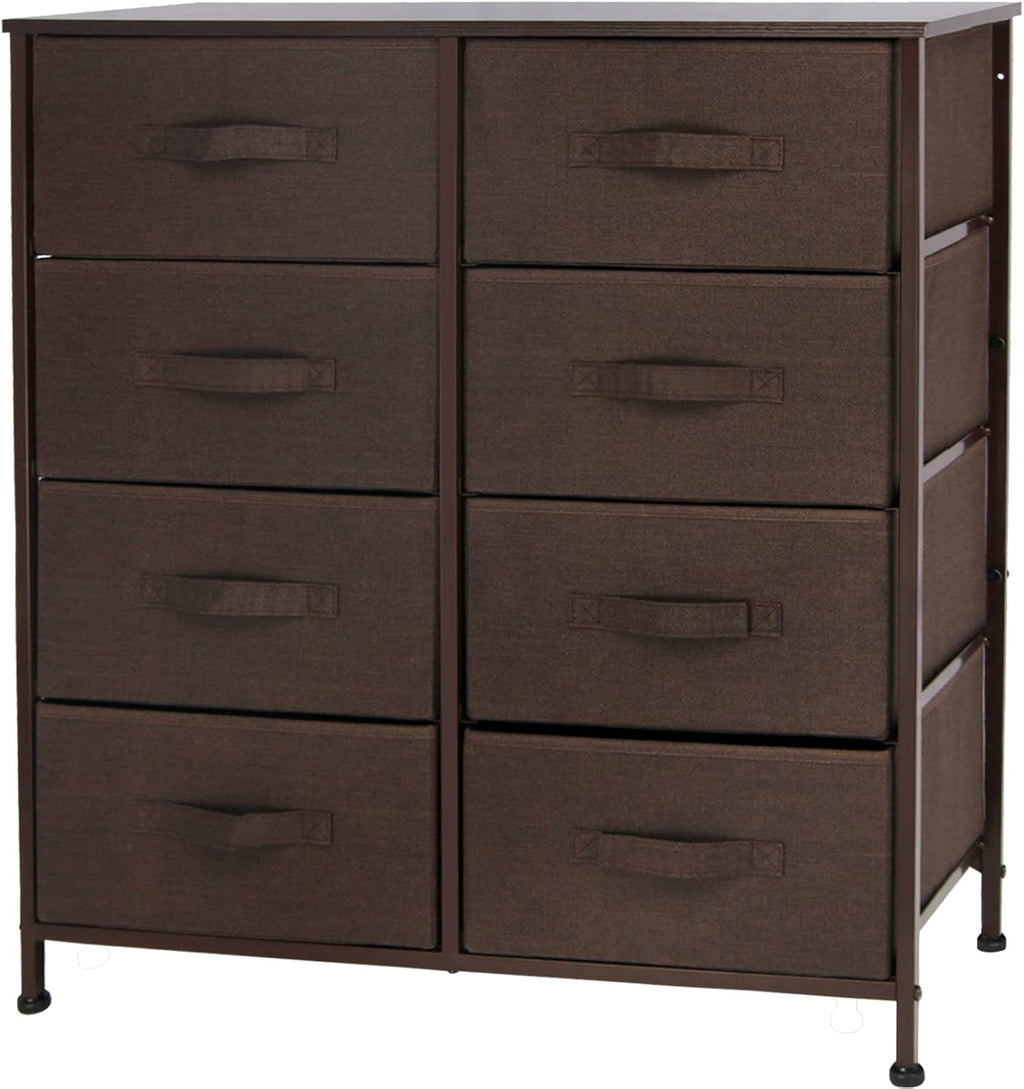 8 Drawer Dresser with Wooden Top and Steel Frame R321