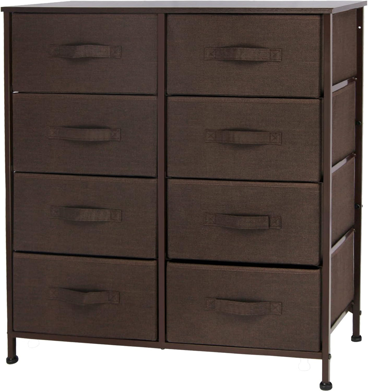 8 Drawer Dresser with Wooden Top and Steel Frame R321