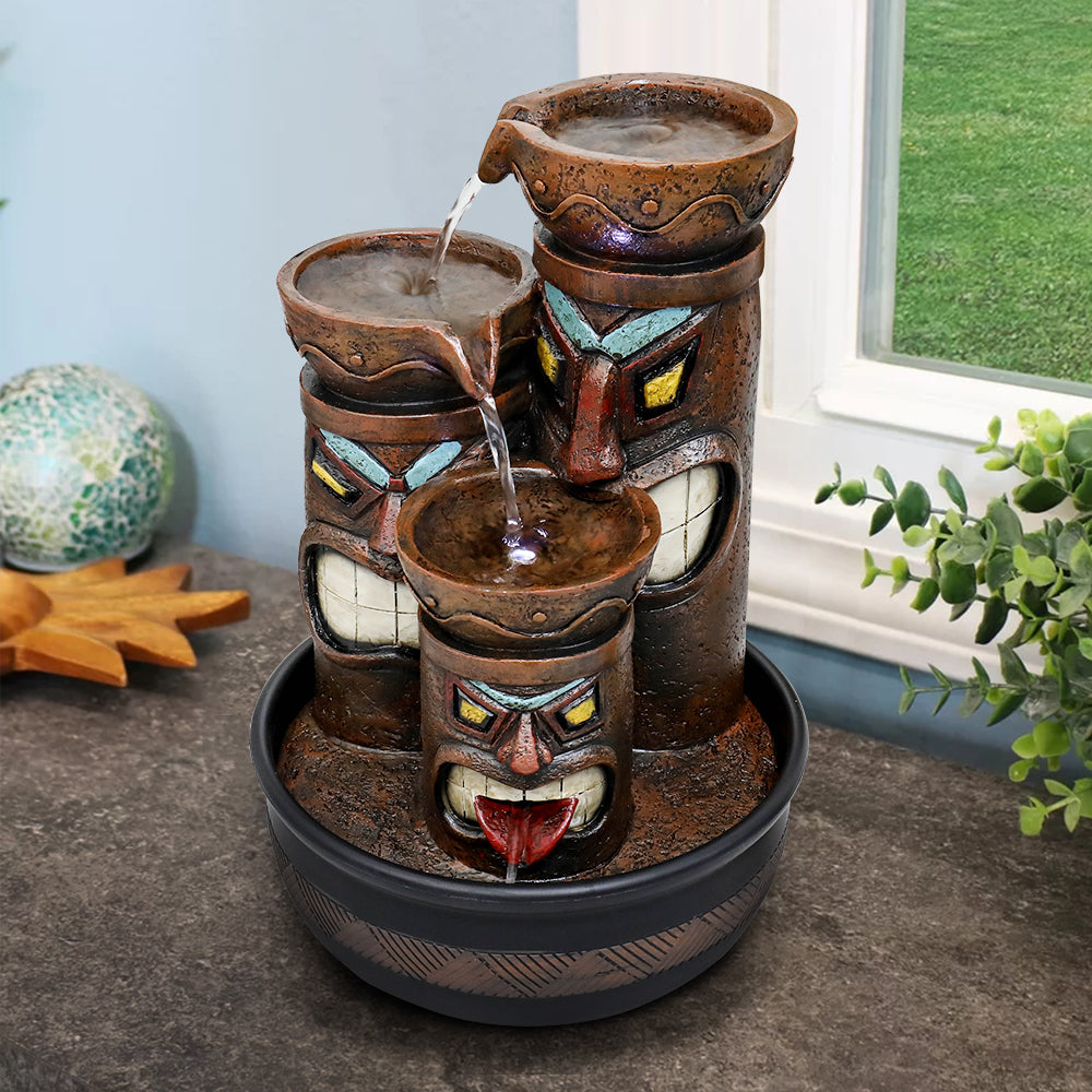 3-Tier Tabletop Water Fountain with Light Z93301