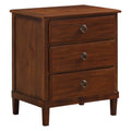 Brown 3-Drawer Wood Nightstand B545