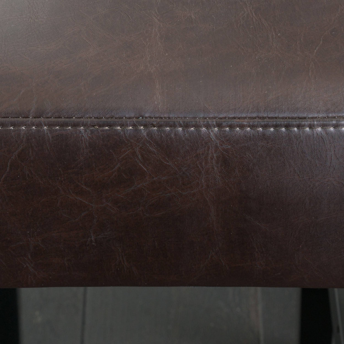 Bonded Leather Backless Counter Stool, Set of 2, Brown Q8211