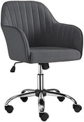 Faux Leather Height Adjustable Swivel Office Chair with Arms J619