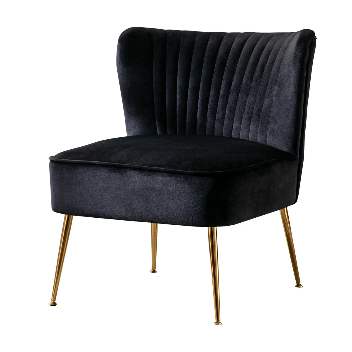 Black Tufted Velvet Accent Chair W1055