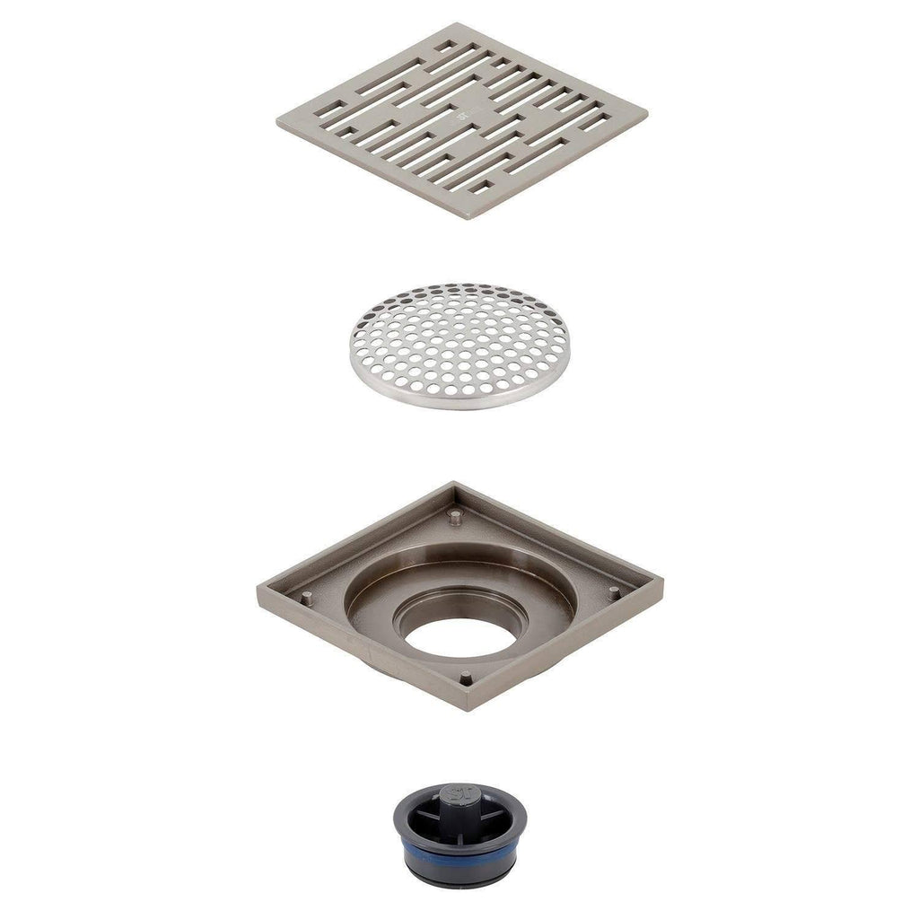 Brushed Nickel Square Grid Shower Drain B98109