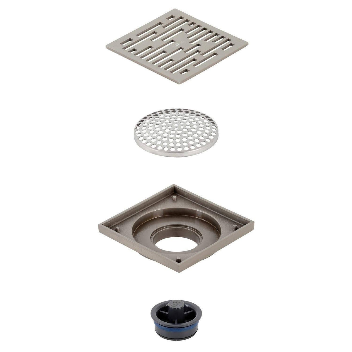 Brushed Nickel Square Grid Shower Drain B98109
