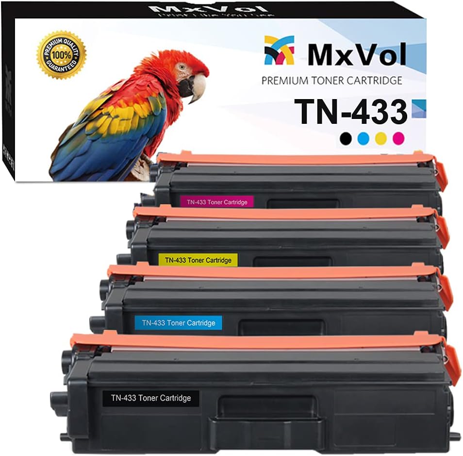 Compatible Toner Cartridge 4-Pack for Brother TN-433 TN-431 Printers Z583