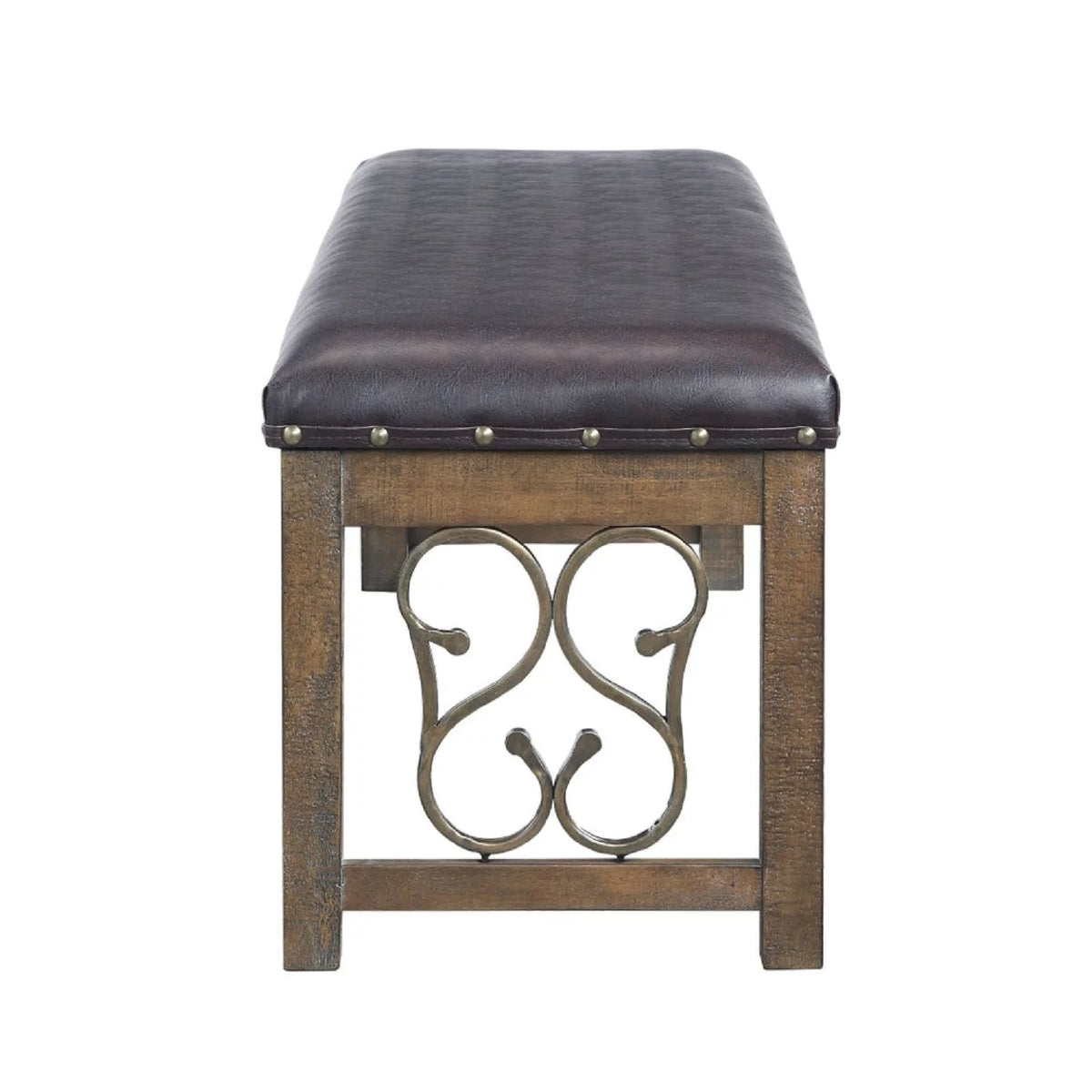 56 Inch Solid Wood Padded Bench E928