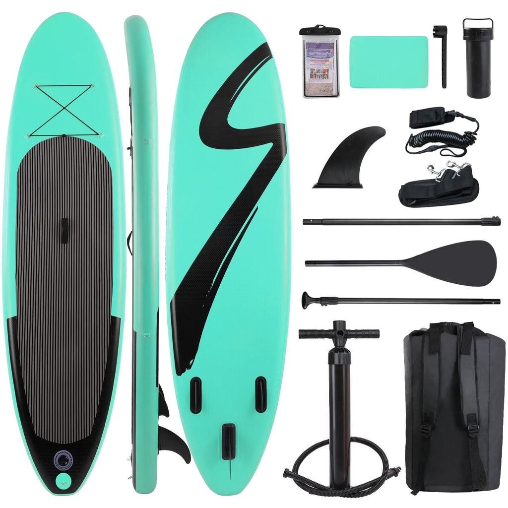 10ft Inflatable SUP Stand up Paddle Board with Backpack, Paddle, Leash T577