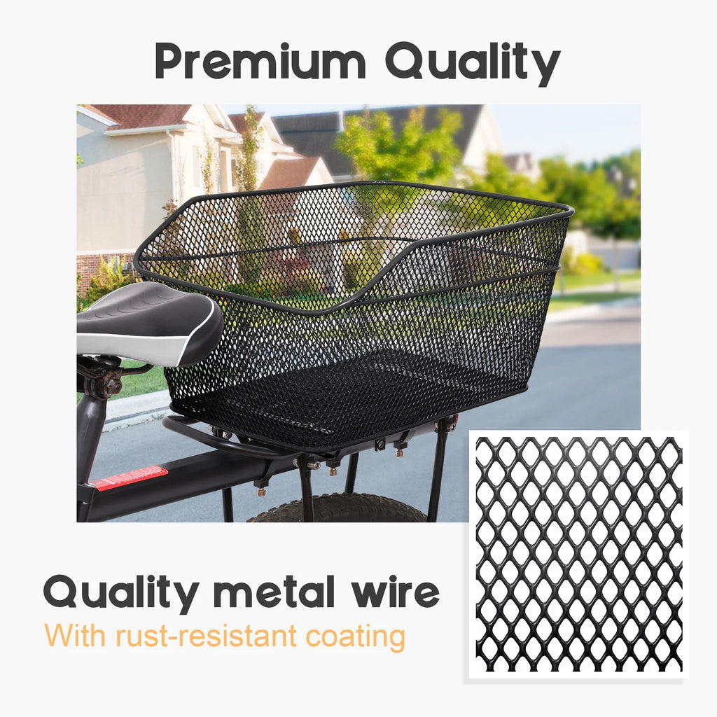 Metal Wire Waterproof Rear Bike Basket 20 L B272