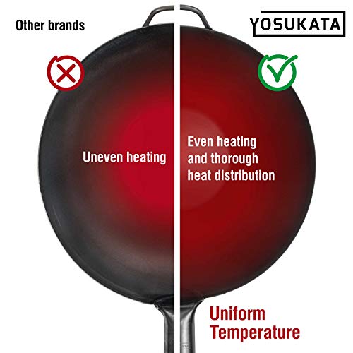 13.5" Flat Bottom Carbon Steel Wok Pan H405830
