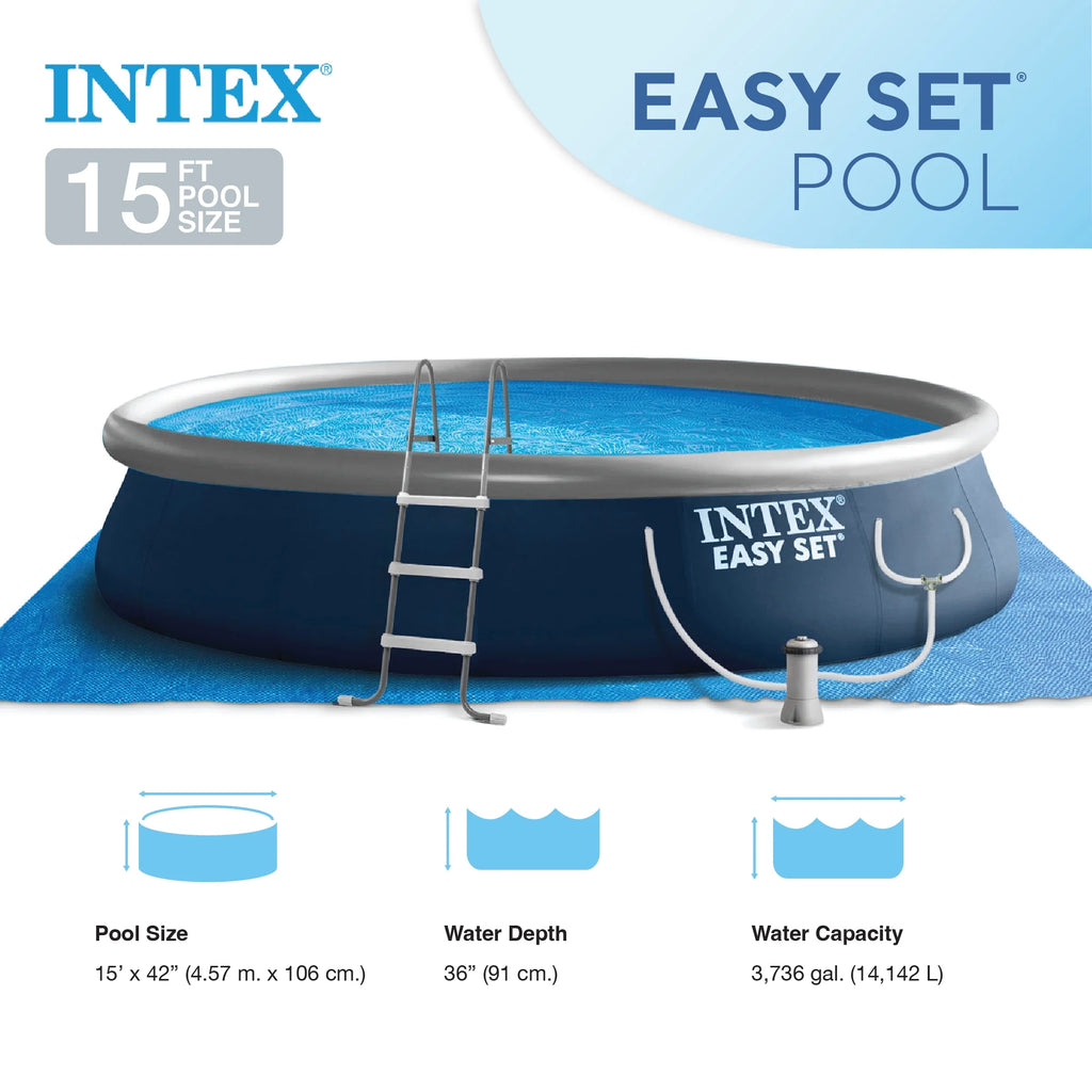 15' x 42 Inflatable Above Ground Swimming Pool Set H545192
