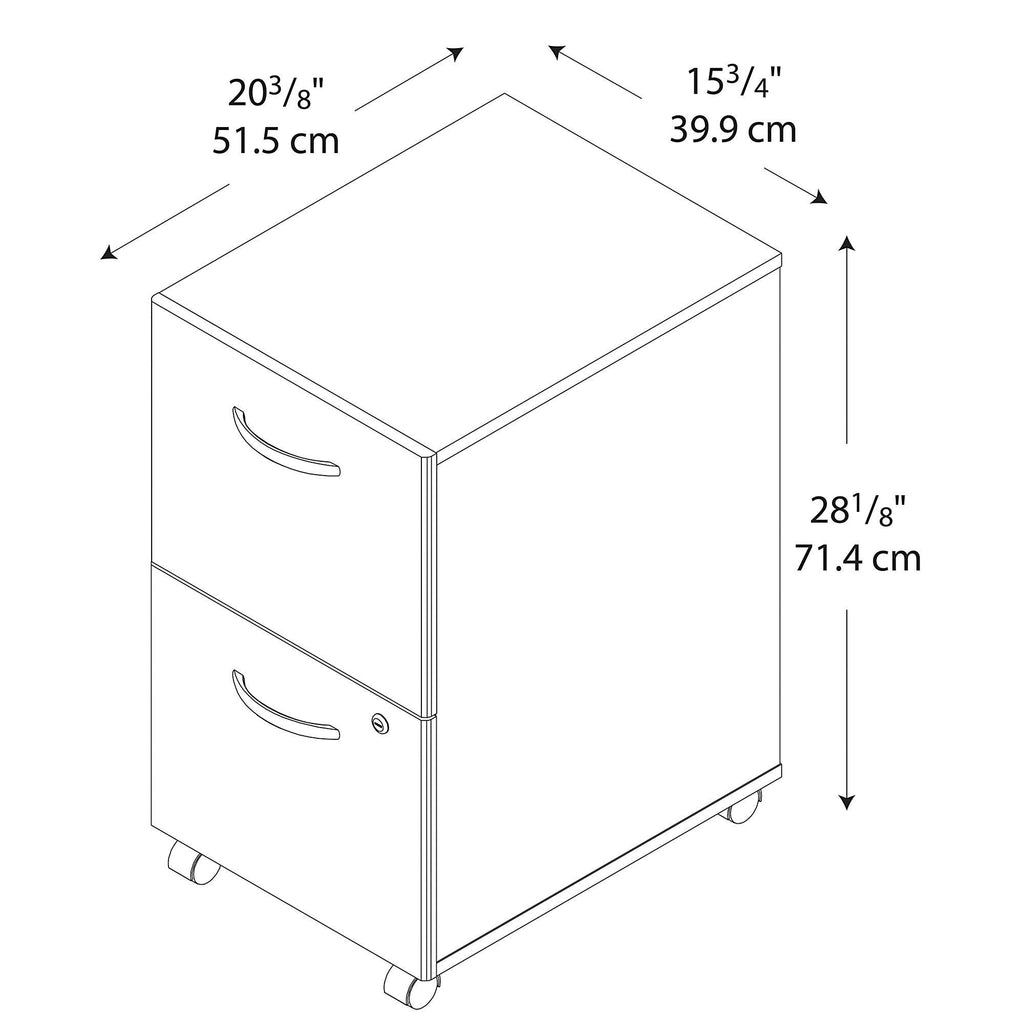 Light Oak 2 Drawer Mobile File Cabinet D626316