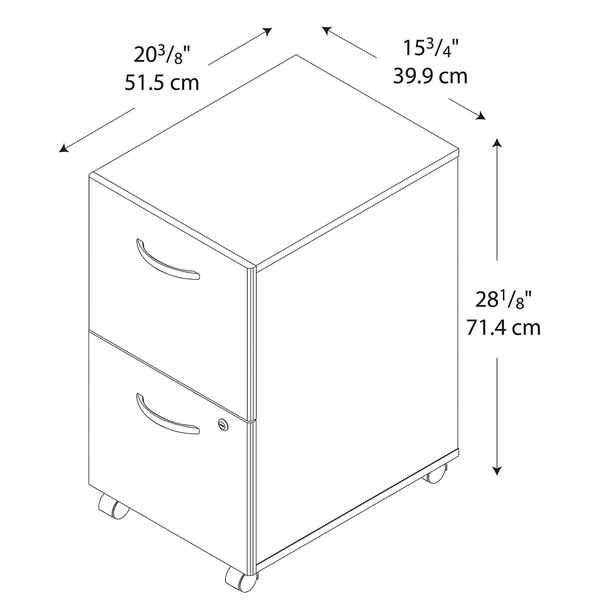 Light Oak 2 Drawer Mobile File Cabinet D626316