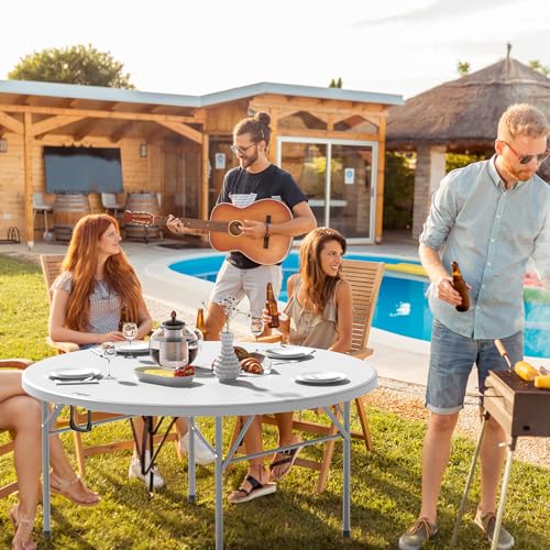 48" Round Bi-Folding Portable Plastic Table M5158
