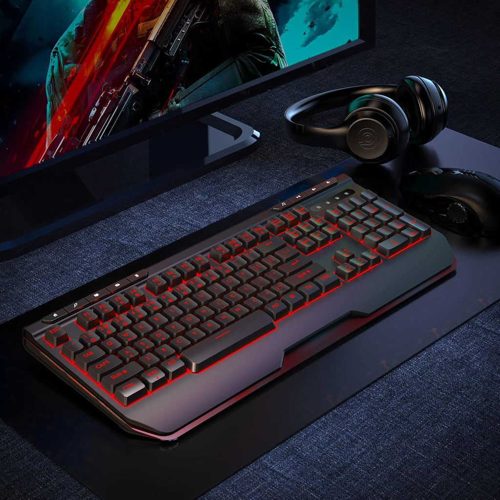 Wireless Gaming Keyboard with Ergonomic Wrist Rest, Pack of 2 N526