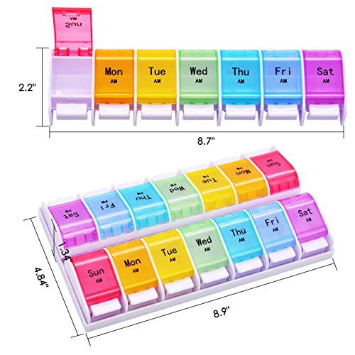Monthly Pill Organizer 2 Times A Day, 30 Day Medicine Organizer, AM PM Pill Cases, 4 Week Pill Box T862