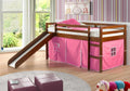 Twin Tent Loft Bed, Espresso/Pink U1087