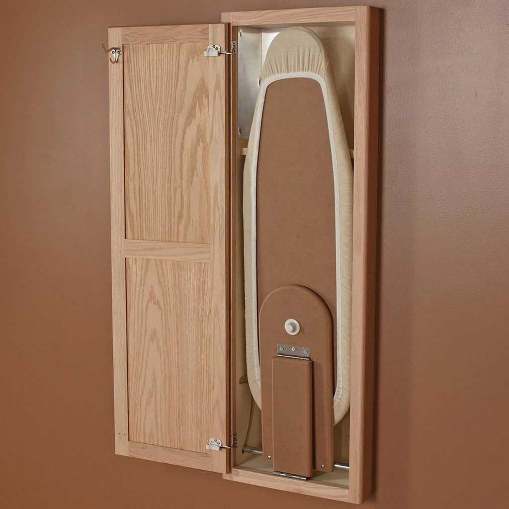 Recessed Ironing Board Cabinet with Storage Shelves J40958