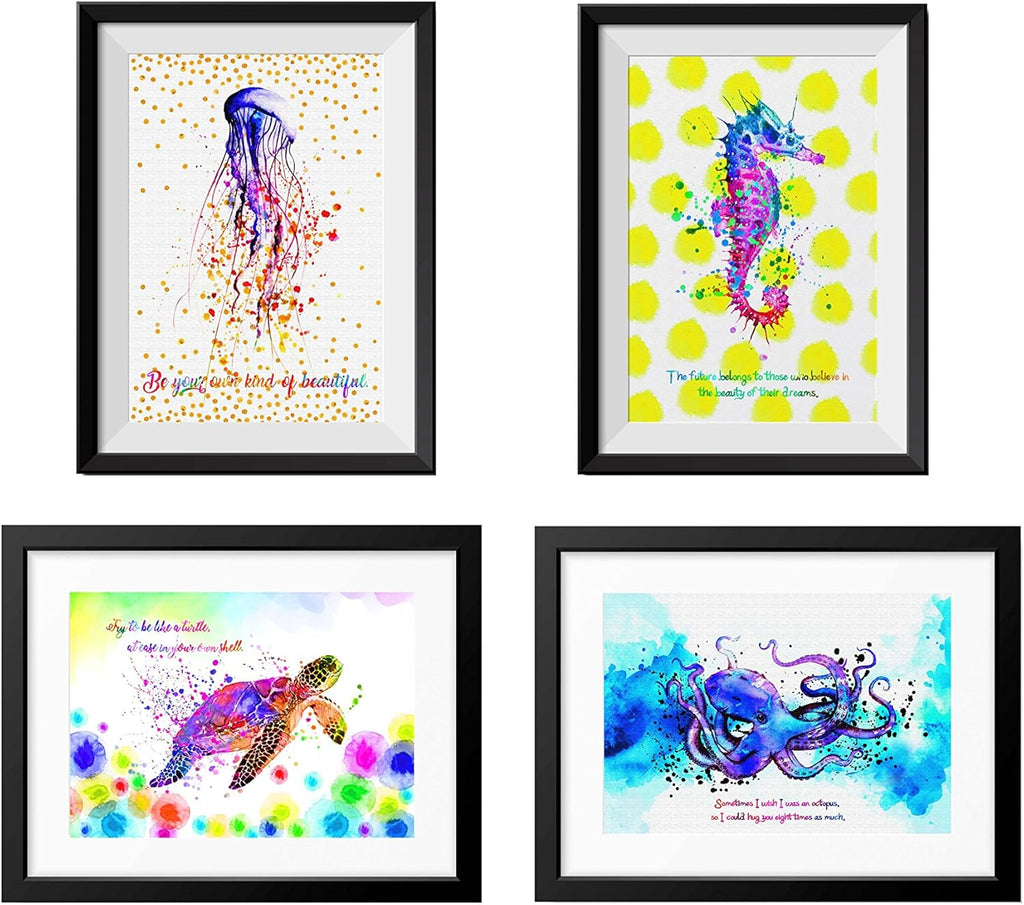 Pink Sea Animals Canvas Wall Art N699497