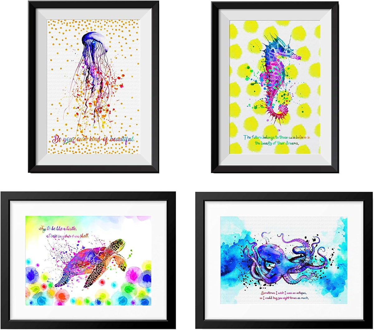 Pink Sea Animals Canvas Wall Art N699497