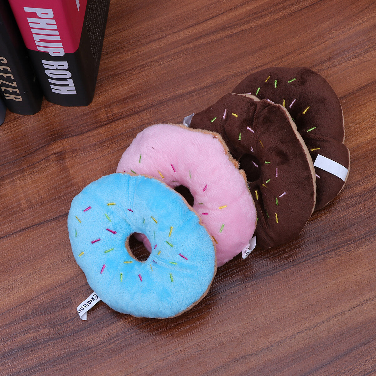 Squeaky Plush Donut Dog Toy V158886