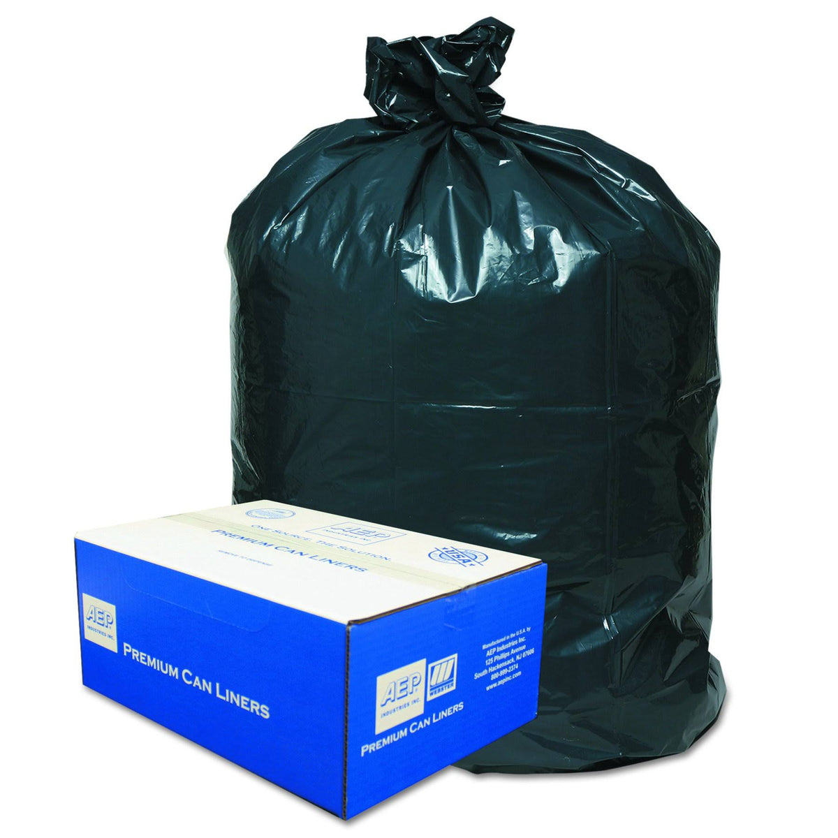 Black 2-Ply Low-Density Can Liners 31-33gal .63 Mil 33 x 39 250/Carton H8540