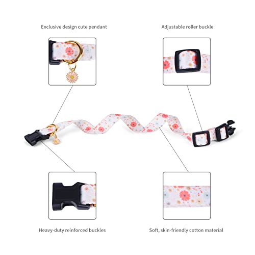 White Peach Dog Collar with Pendant (Small) G223036