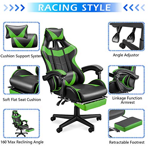 White Gaming Chair with Footrest Q60412